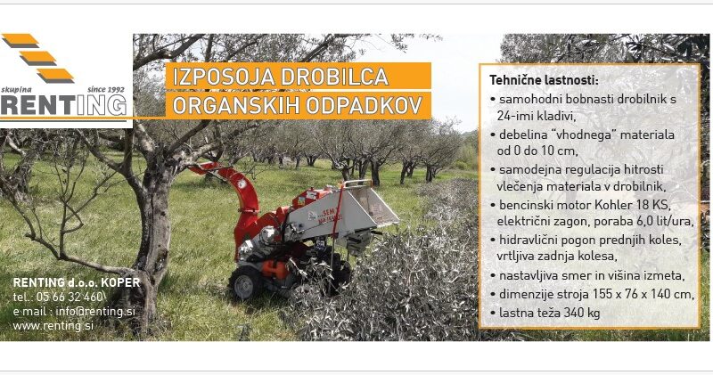 Drobilec organski odpadkov - motorni